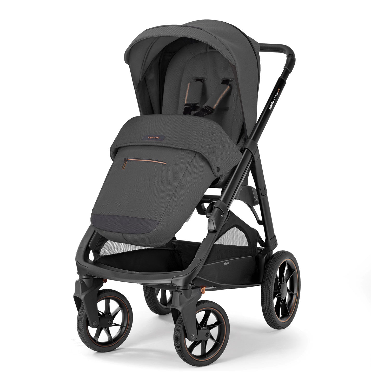 Aptica XT System Magnet Grey, Darwin Infant Recline car seat, 360° i-Size base, Black chassis