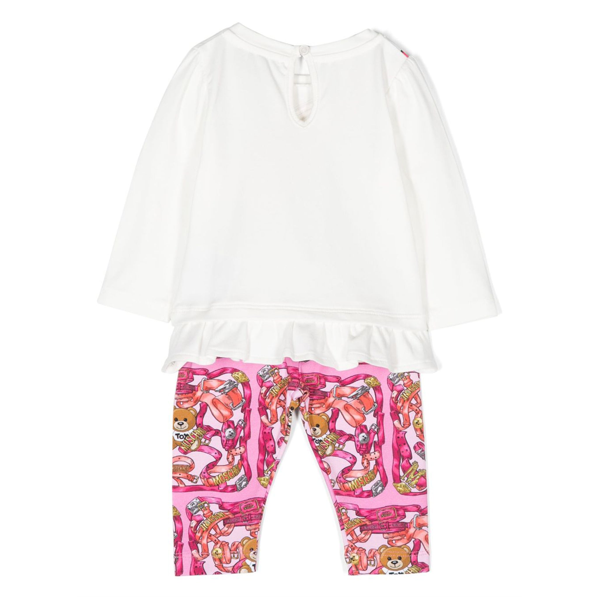 Moschino Baby Girls Blouse and Leggings Set in White / Pink