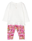 Moschino Baby Girls Blouse and Leggings Set in White / Pink
