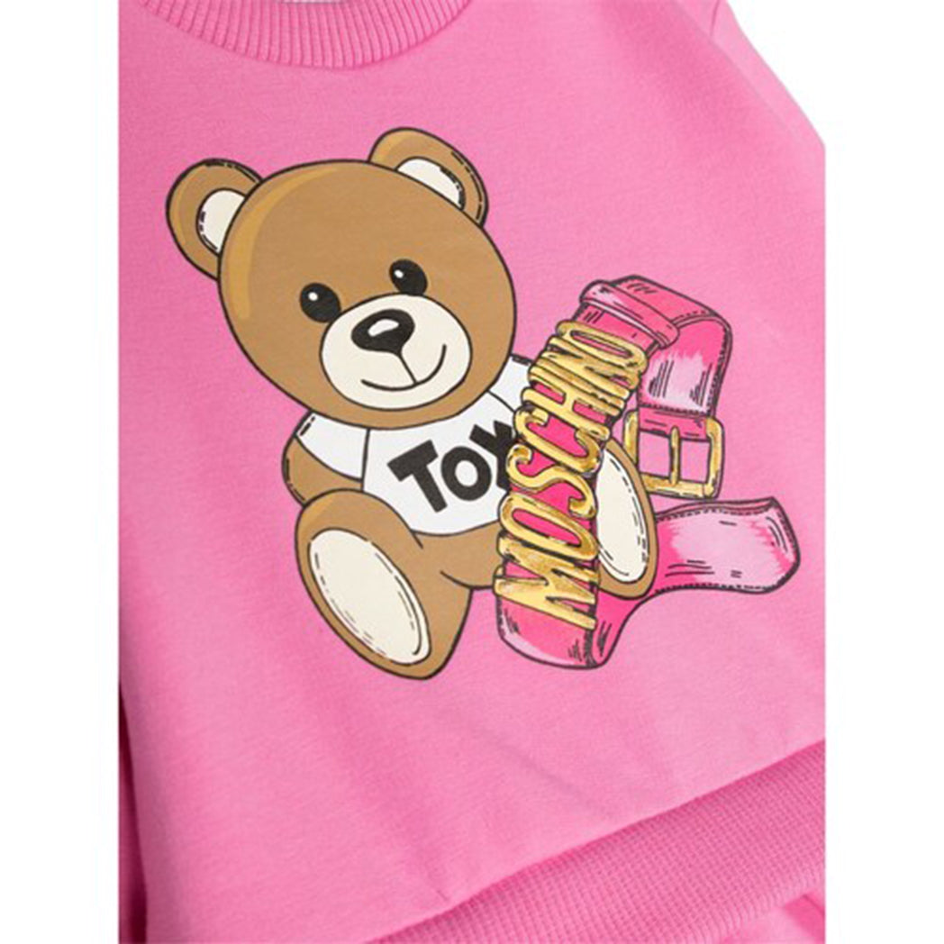 Moschino Baby Girls Teddy Sweater Dress in Pink