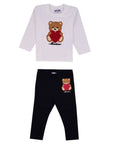 Moschino Baby Girls Blouse and Leggings Set in White / Black