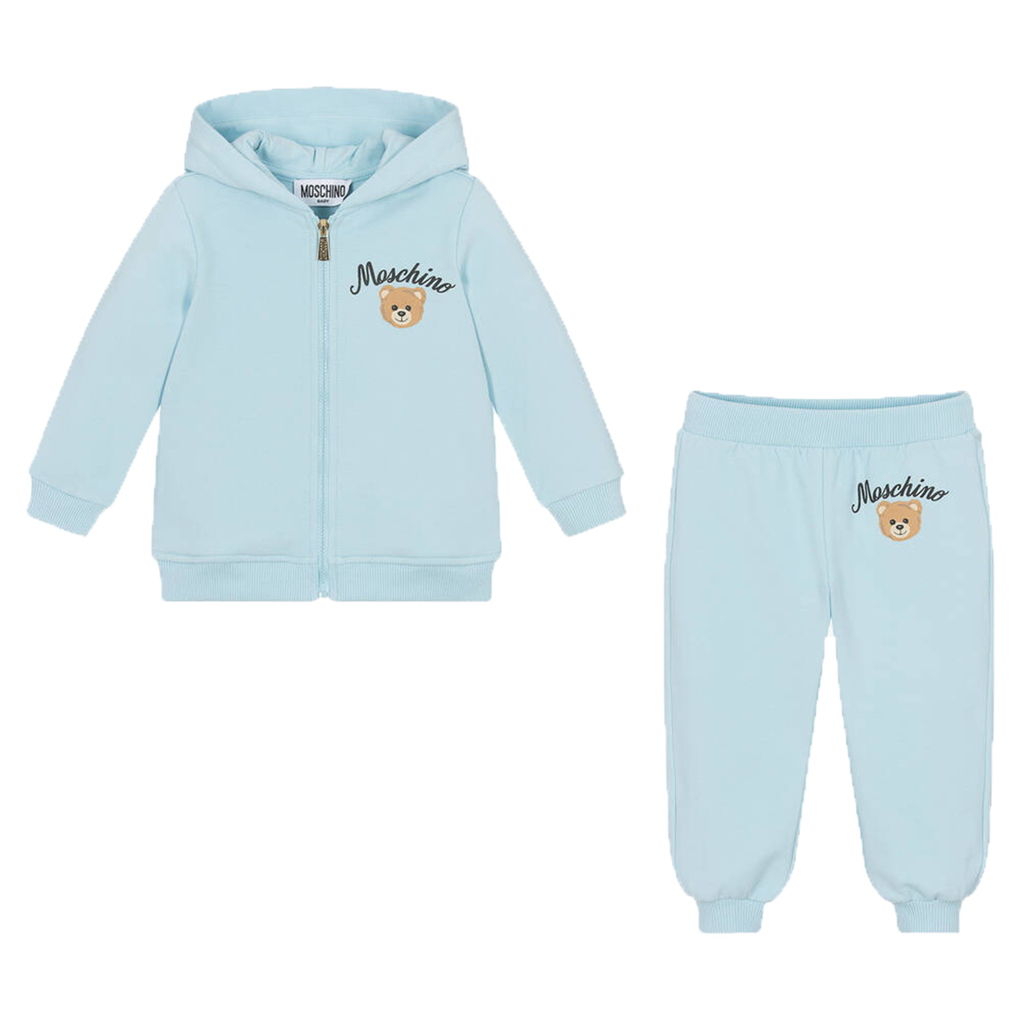 Moschino Baby Unisex Teddy Logo Tracksuit Set in Blue