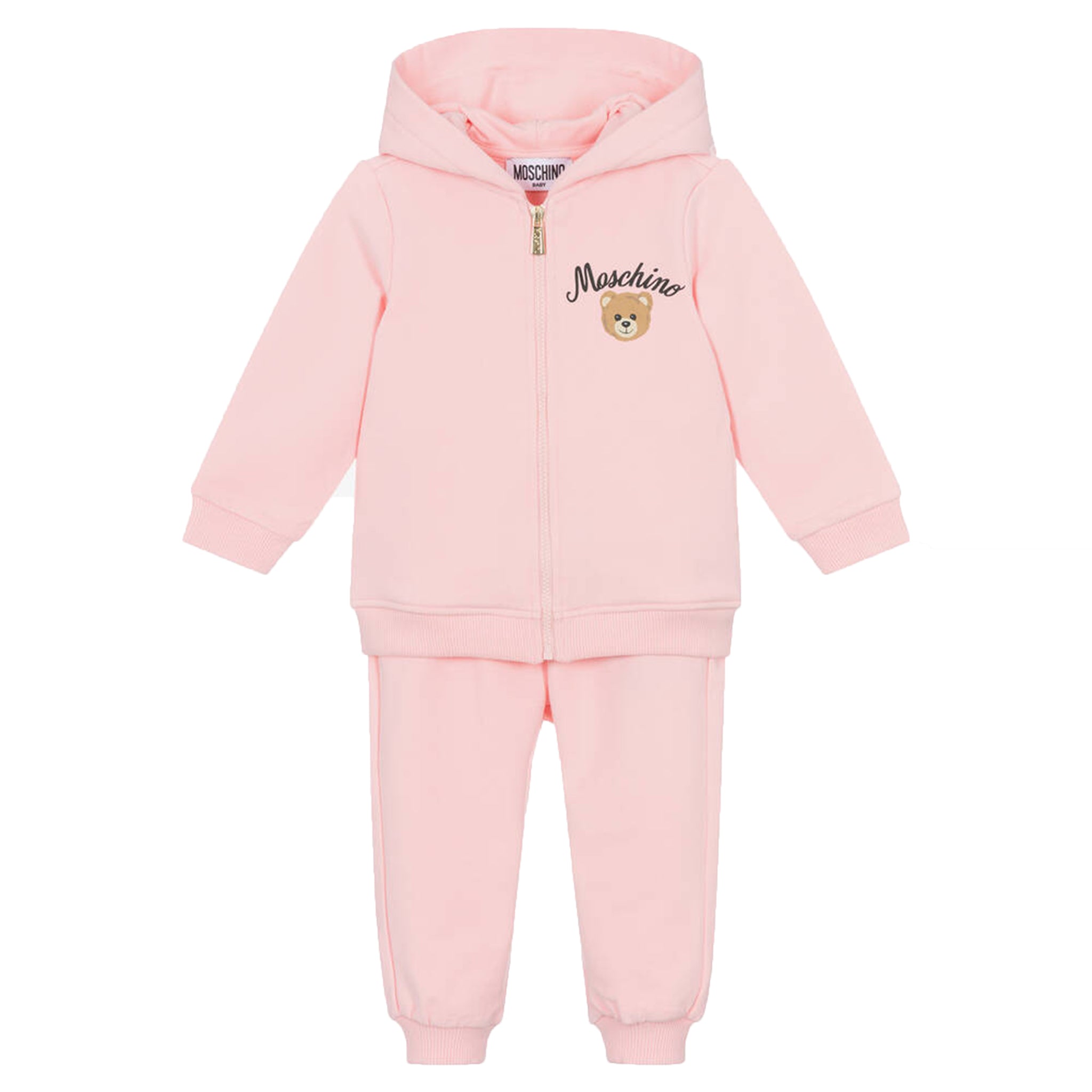 Moschino Baby Girls Teddy Logo Tracksuit Set in Pink