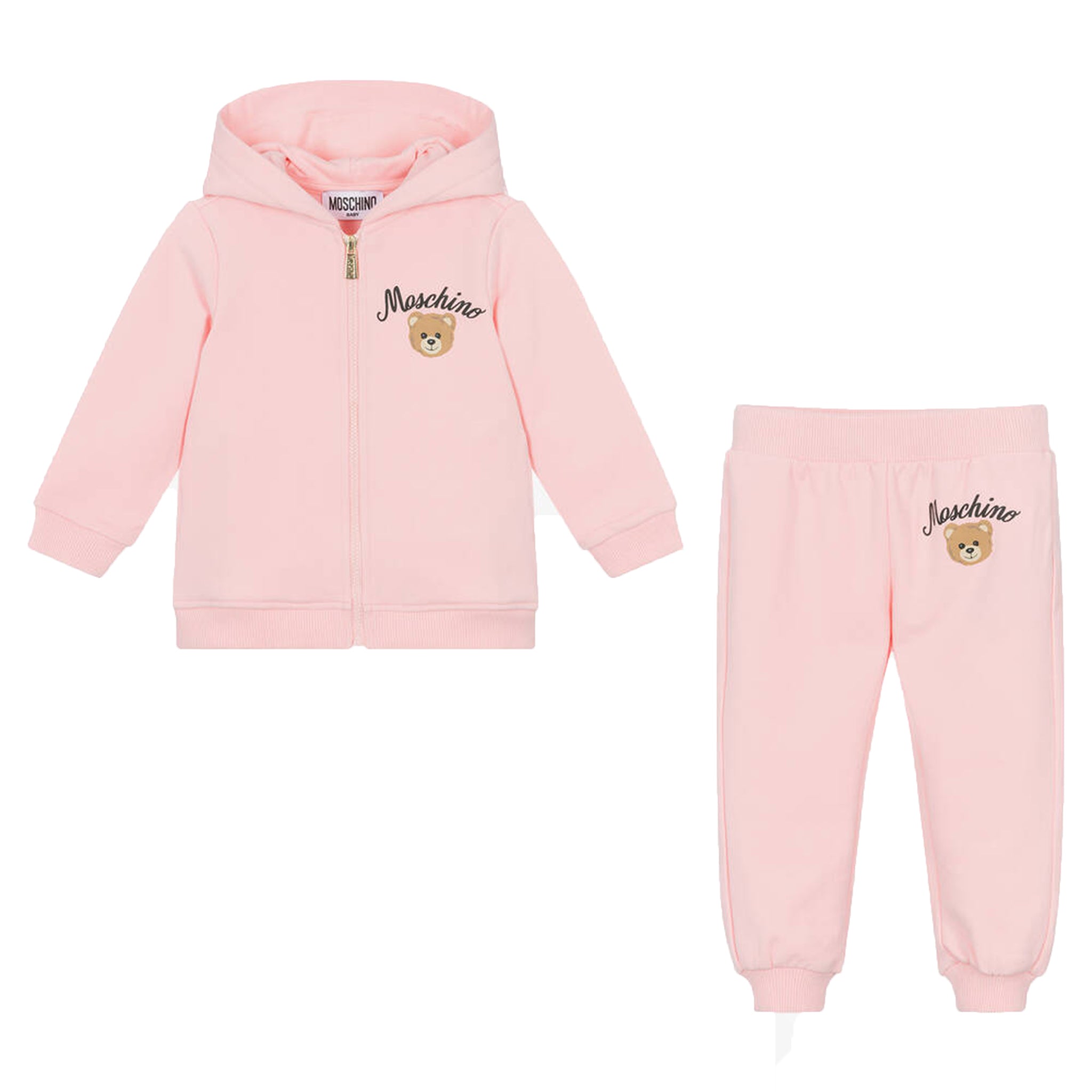 Moschino Baby Girls Teddy Logo Tracksuit Set in Pink