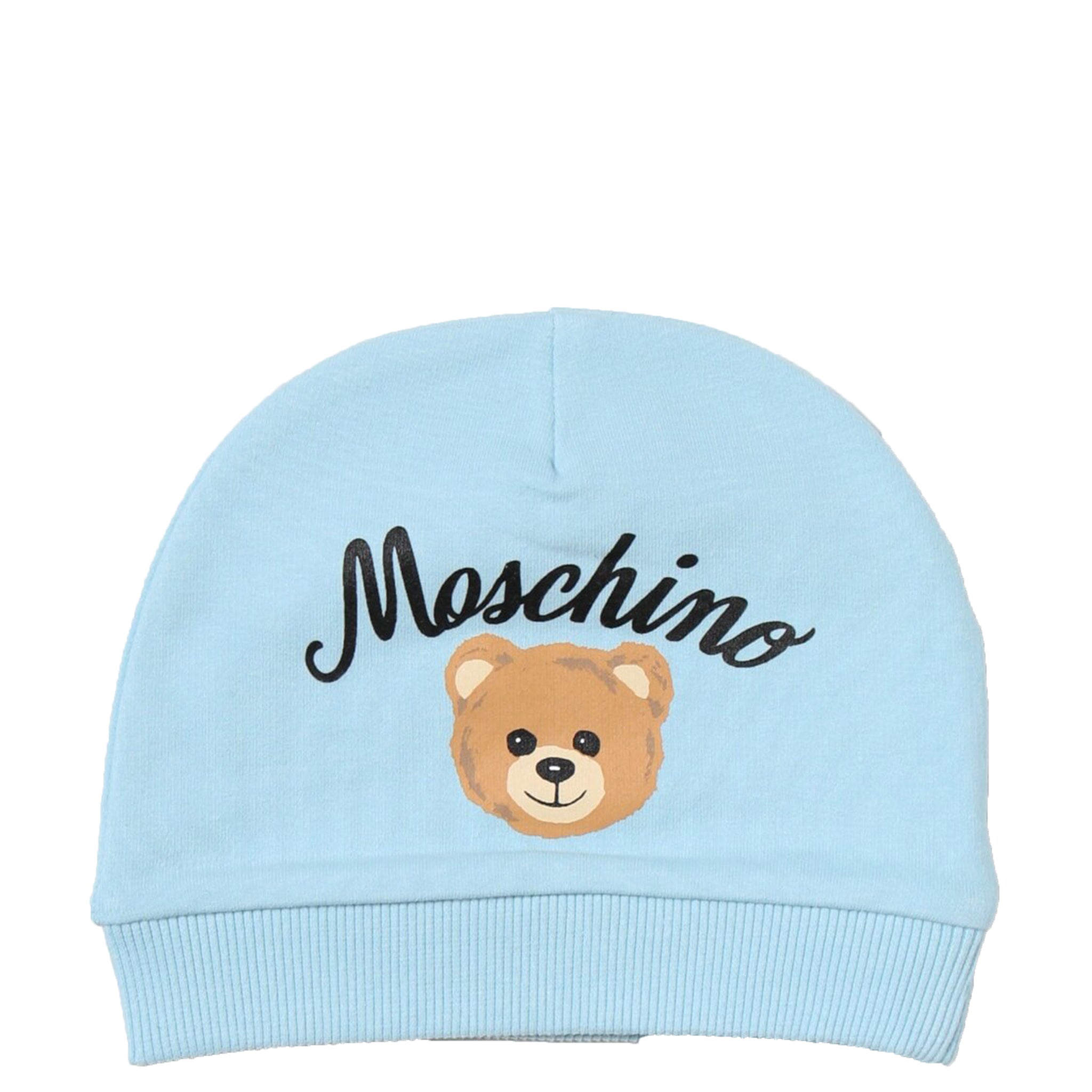 Moschino Baby Unisex Teddy Logo Hat in Blue