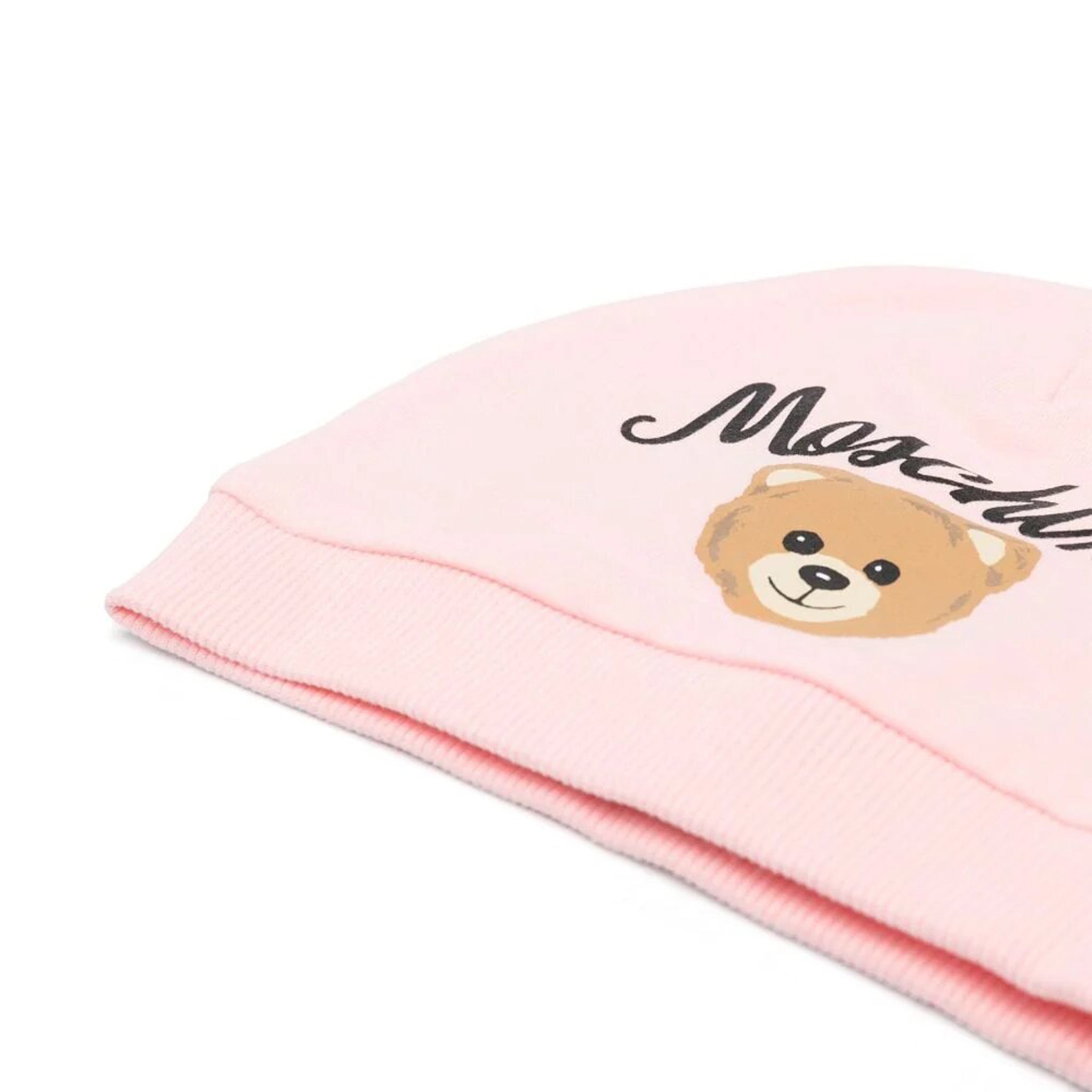 Moschino Baby Girls Teddy Logo Hat in Pink