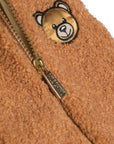 Moschino Baby Unisex Fleece Babygrow in Brown