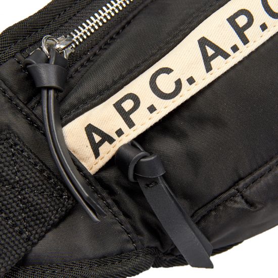 A.P.C Mens Logo Tape Waistbag Black