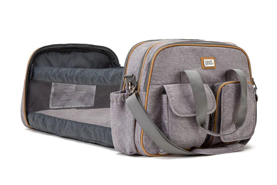 Bizzi Growin Baby Travel Crib Changing Bag - Windsor Grey - POD ®