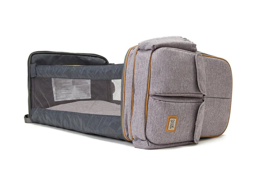 Bizzi Growin Baby Travel Crib Changing Rucsac - Windsor Grey - RucPOD ®