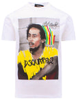 Dsquared2 Mens Bob Marley Print T-shirt White