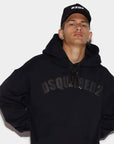 Dsquared2 Mens Relaxed Fit Logo Hoodie Black