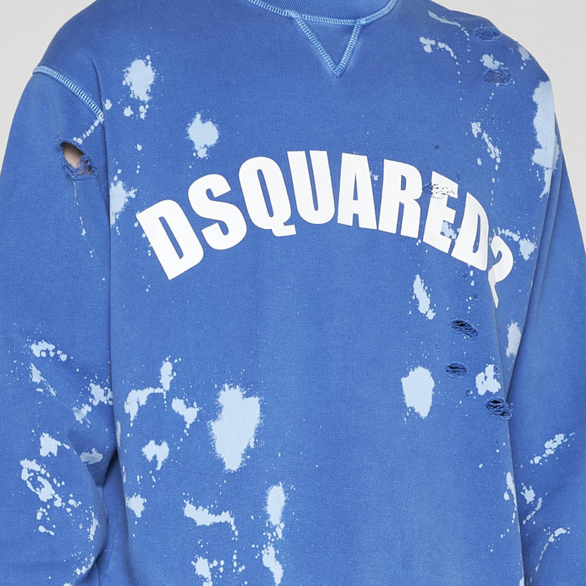 Dsquared2 Mens Logo Cotton Sweatshirt Baja Blue