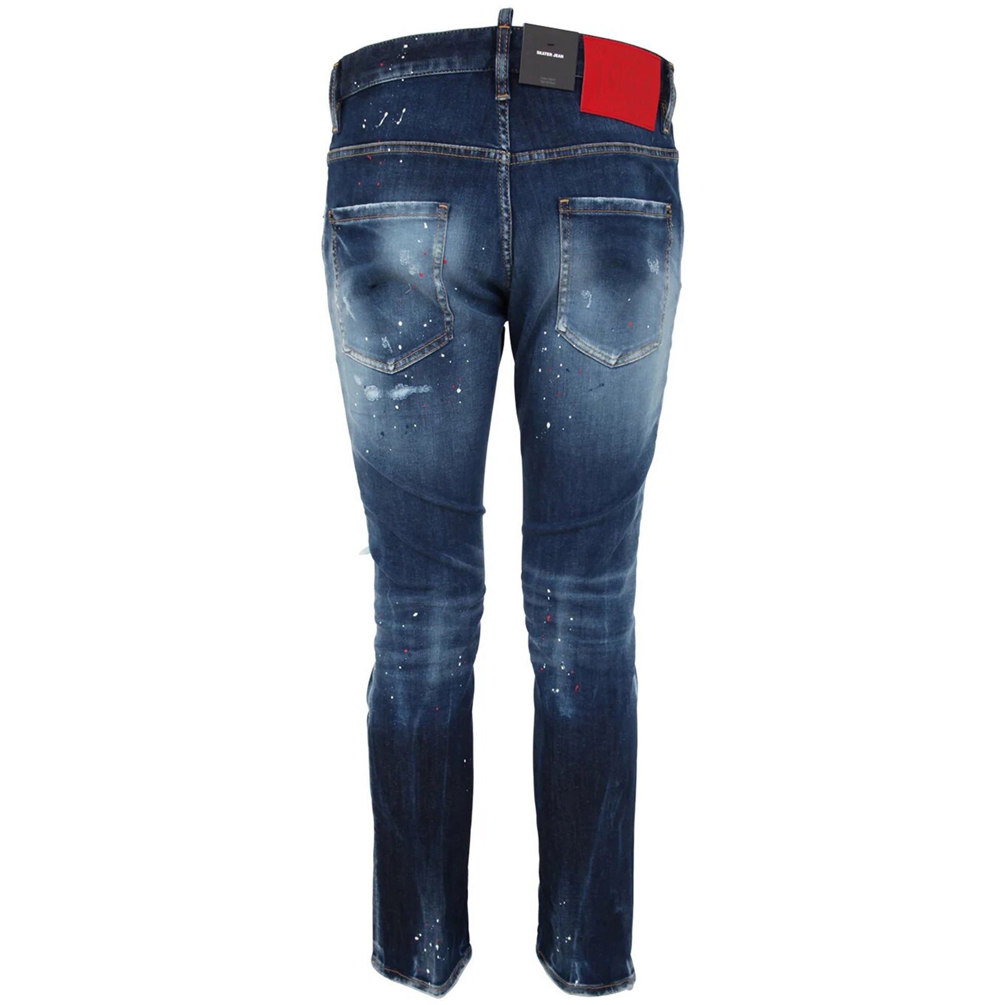 Dsquared2 Mens Washed Skater Jeans Blue