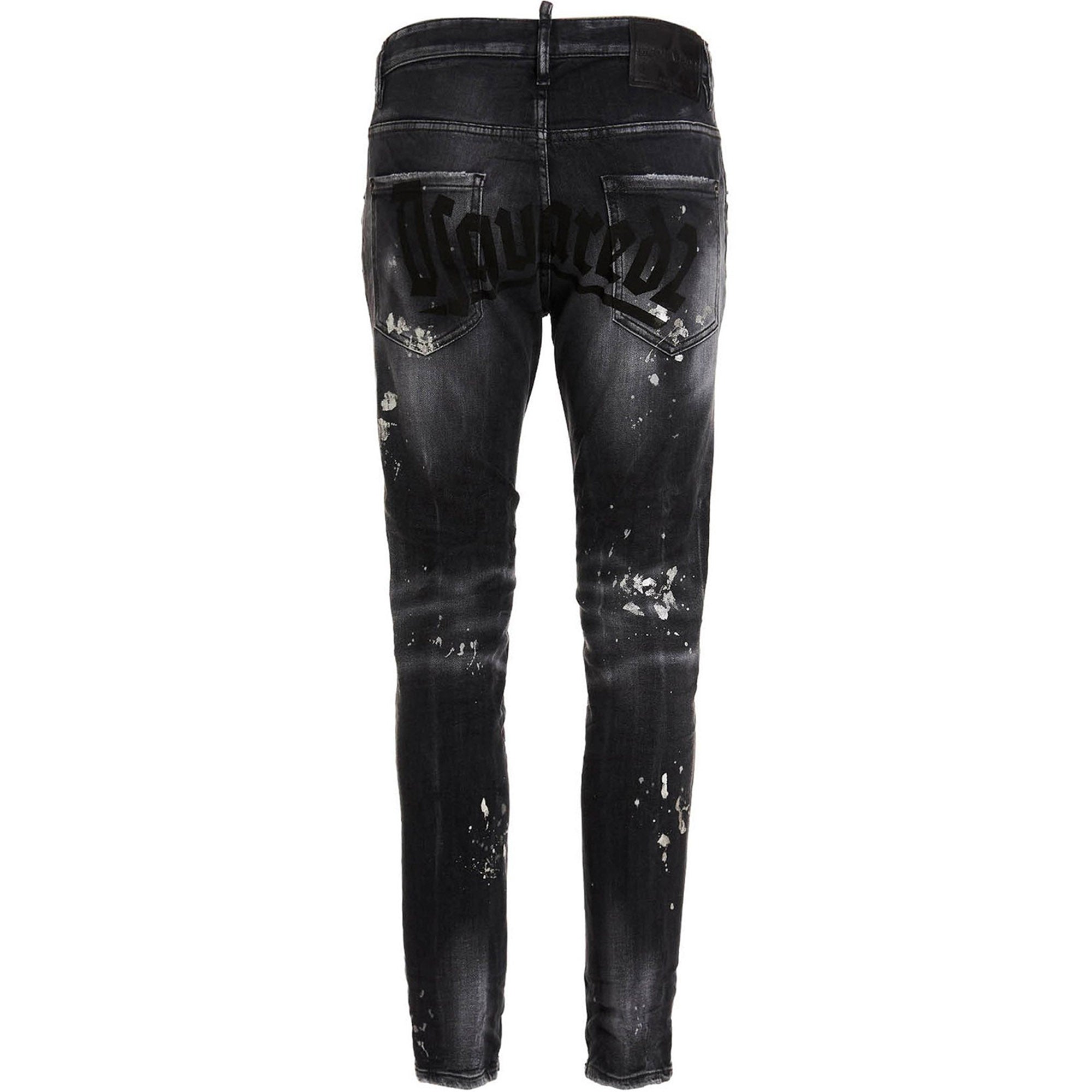 Dsquared2 Mens Washed Skater Jeans Black