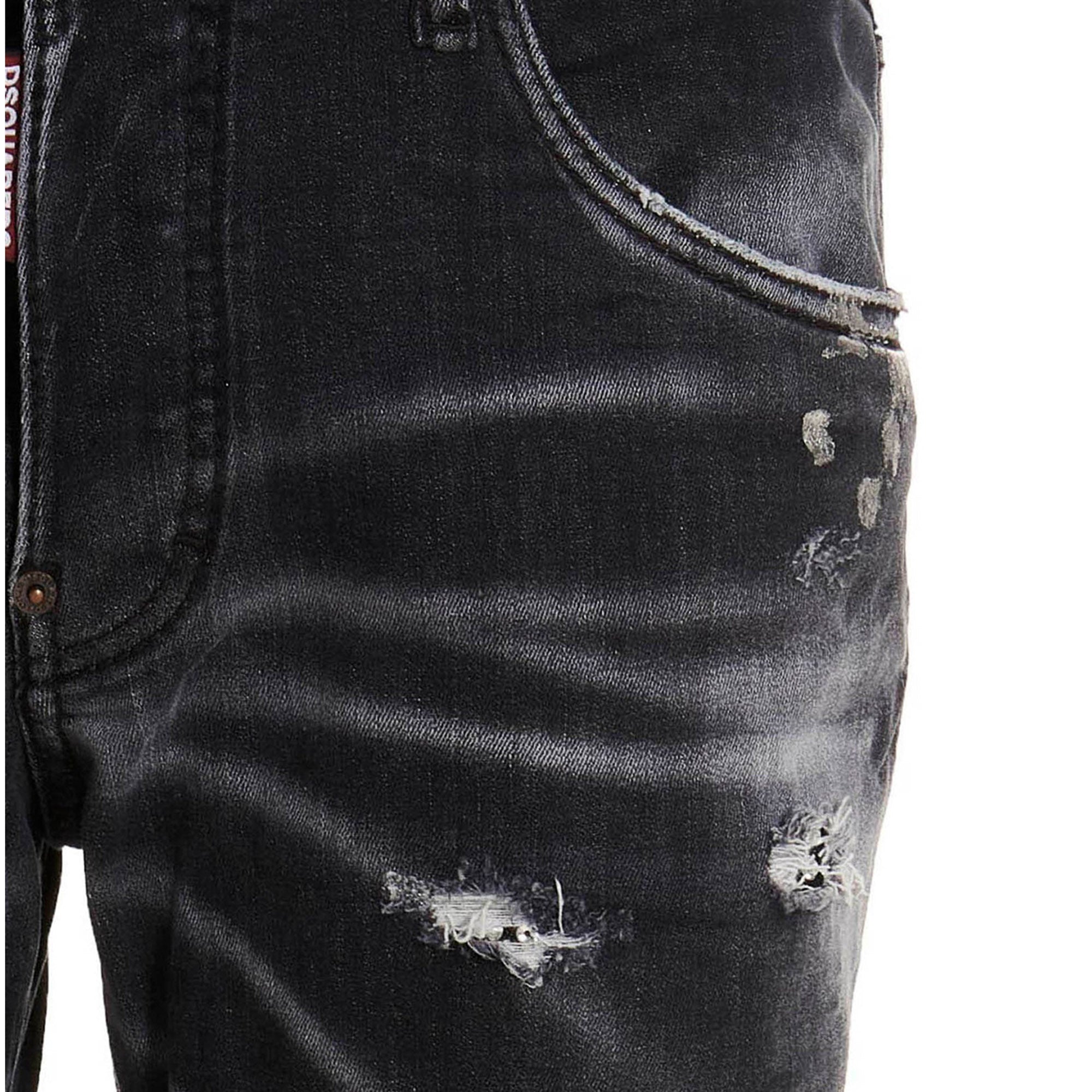 Dsquared2 Mens Washed Skater Jeans Black