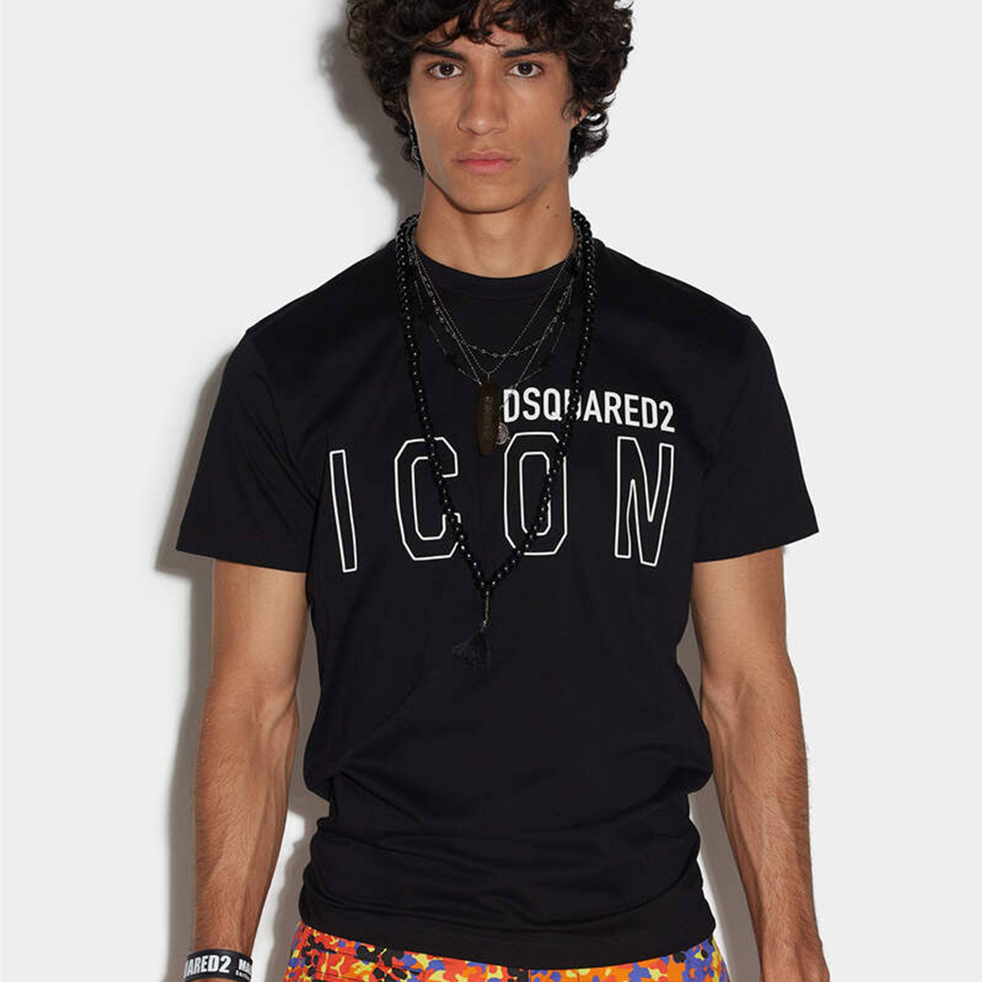 Dsquared2 Mens Icon Outline T-shirt Black