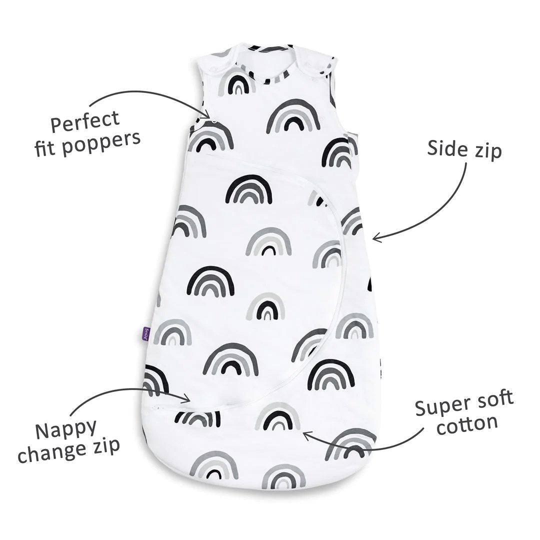 SnuzPouch Sleeping Bag, 2.5 Tog - Mono Rainbow, 0-6M