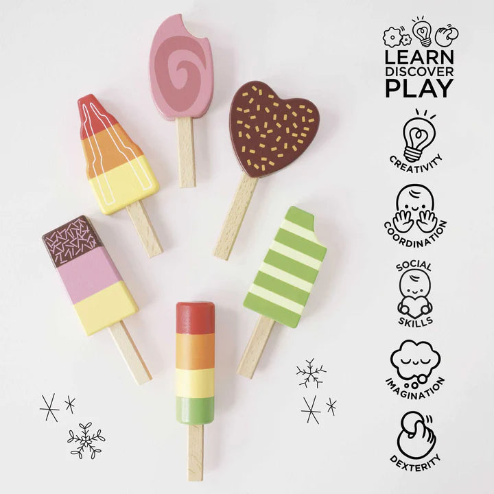 Le Toy Van Wooden Ice Lollies &amp; Popsicles Role Play Toy