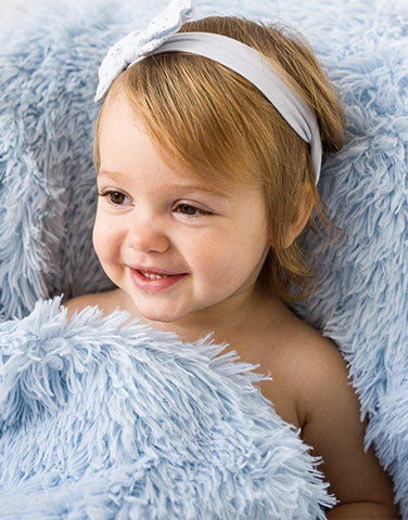 Bizzi Growin  Fluffy Baby Blanket - Powder Blue - Koochicoo™️