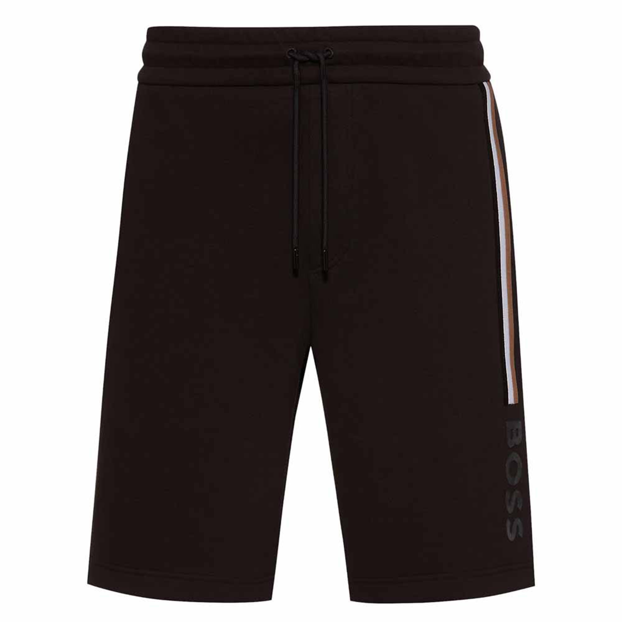 Hugo Boss Mens Stripped Logo Shorts Black