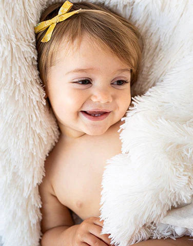 Bizzi Growin  Fluffy Baby Blanket - Porcelain Cream - Koochicoo™️