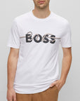 Hugo Boss Mens Noodle Logo T Shirt White