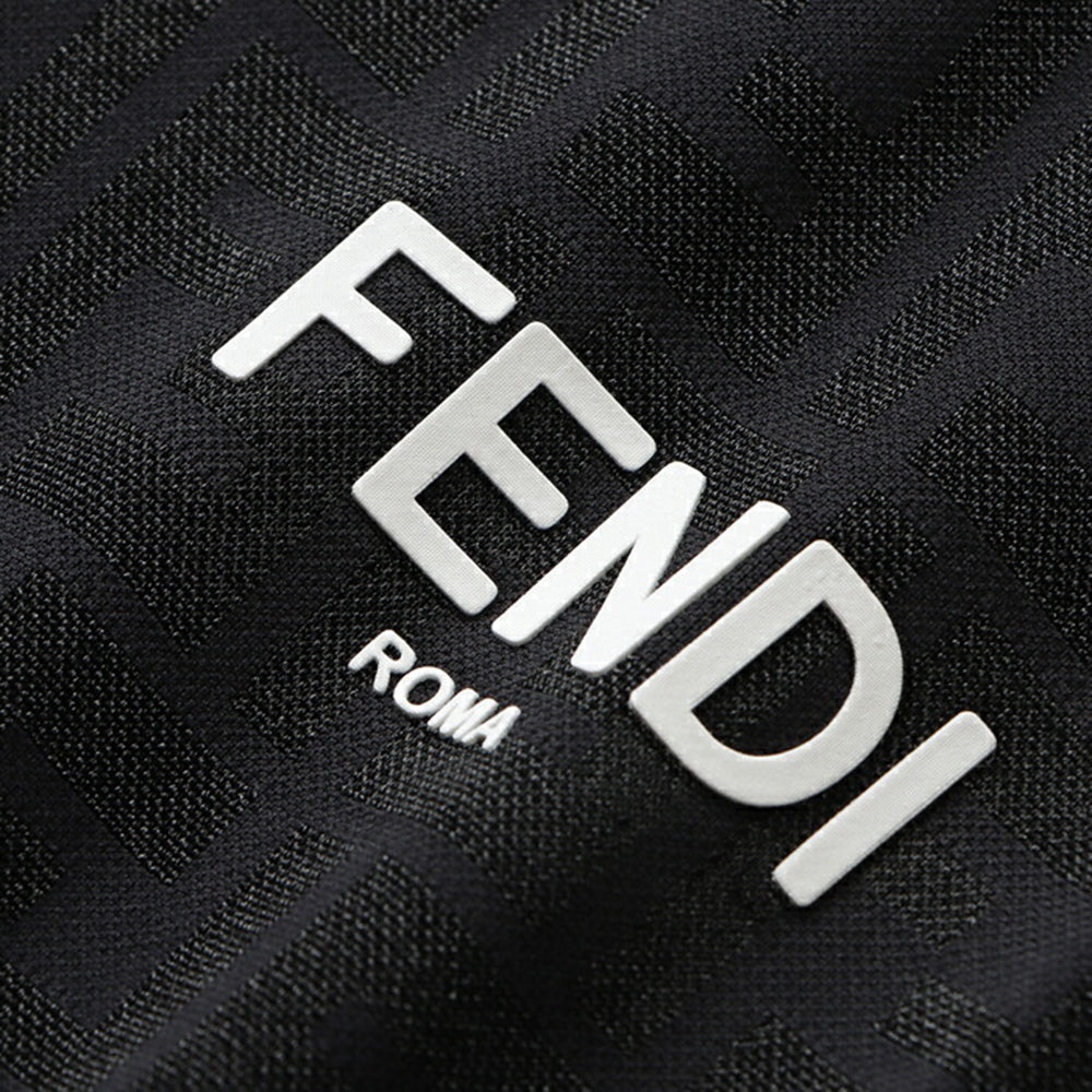 Fendi Boys FF Logo Zip-Up Hoodie Black