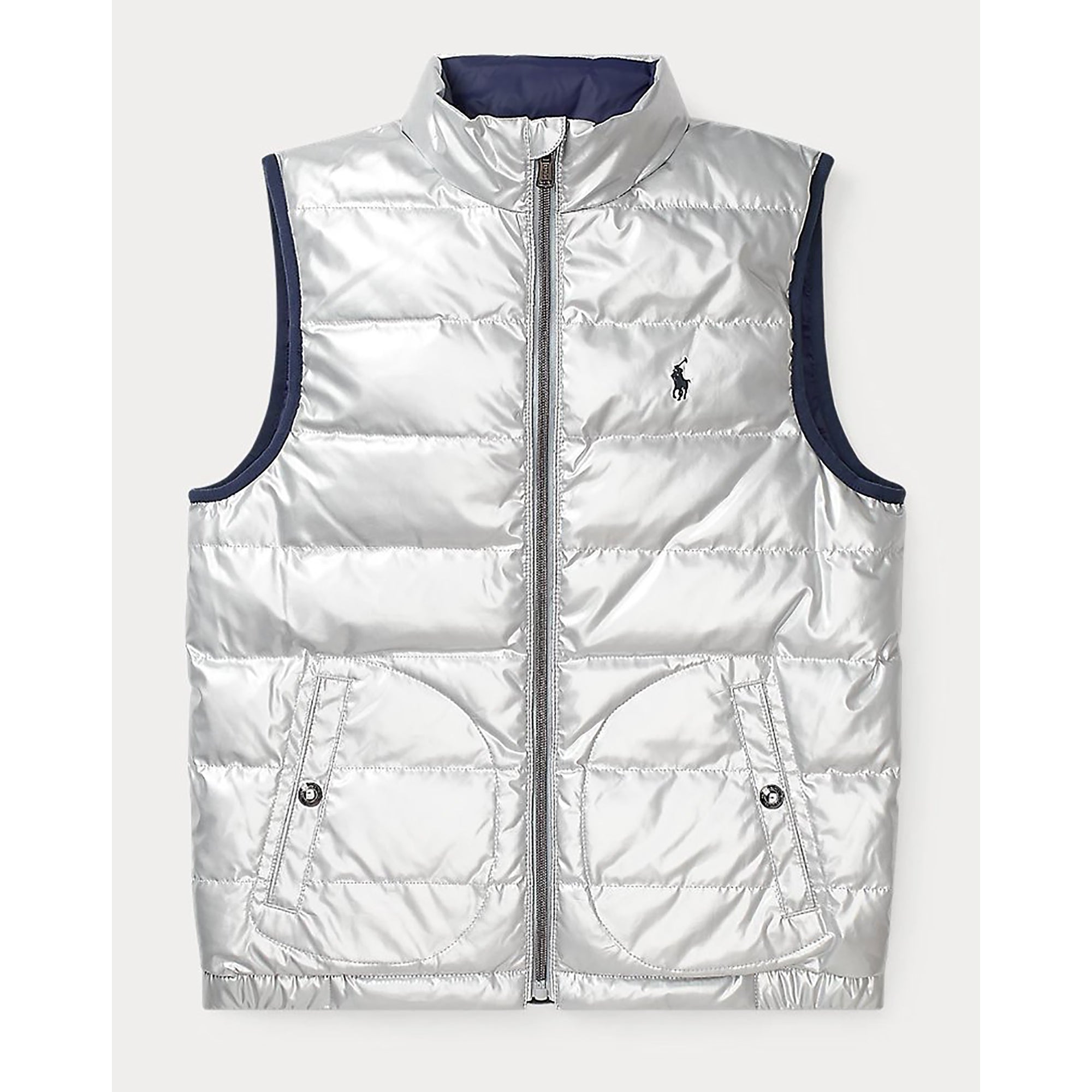 Ralph Lauren Boys Reversible Gilet Navy/Silver