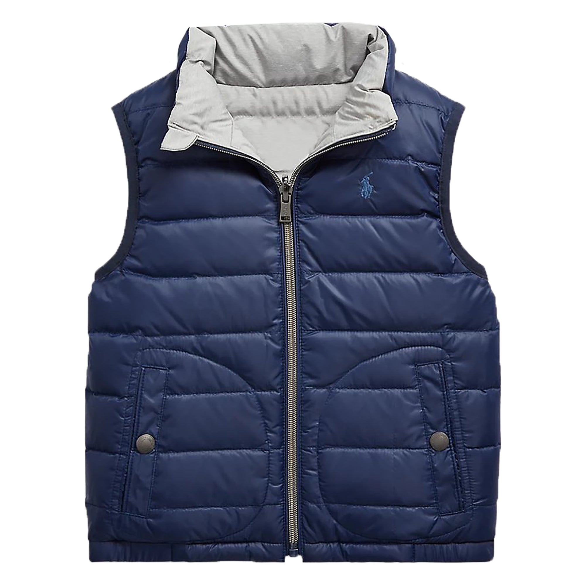 Ralph Lauren Boys Reversible Gilet Navy/Silver