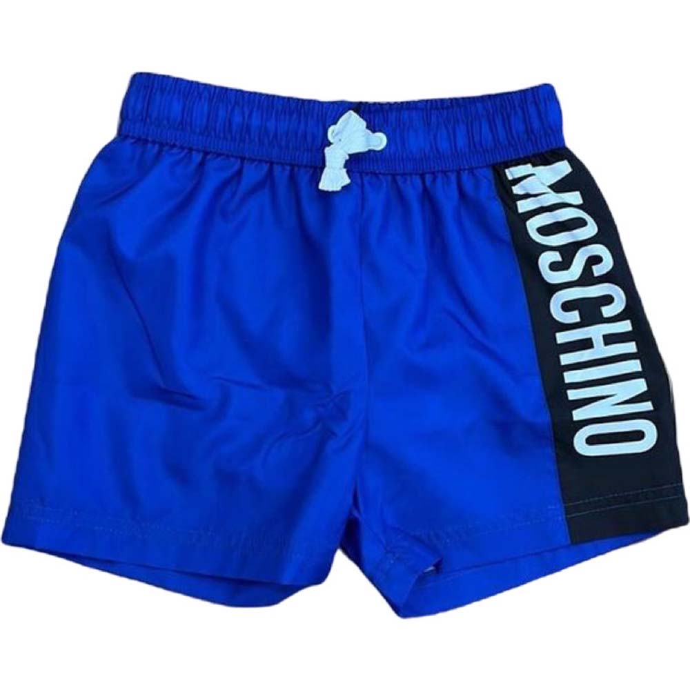 Moschino Boys Logo Swim Shorts Blue