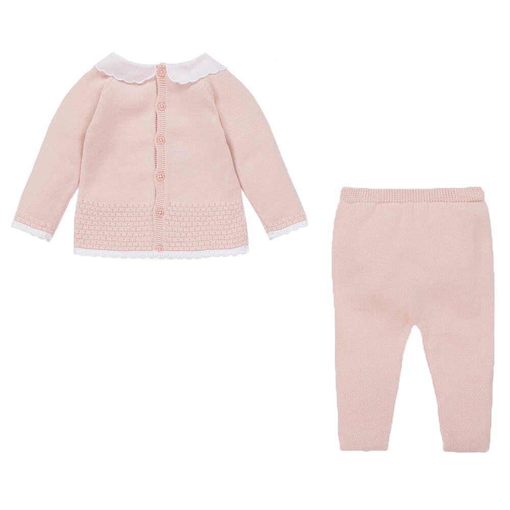 Paz Rodriguez Baby girl 2 Piece Knitted Babygrow Pink