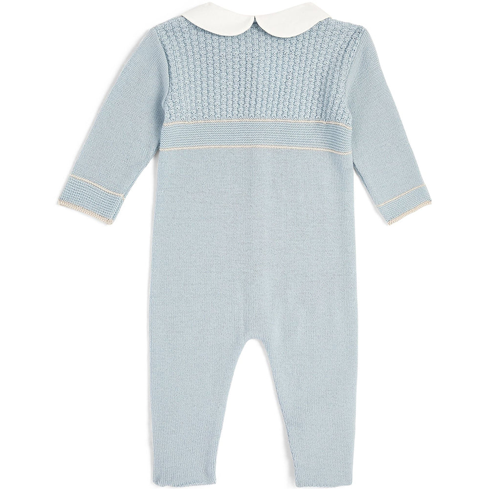 Paz Rodriguez Baby Unisex Knitted Romper Blue