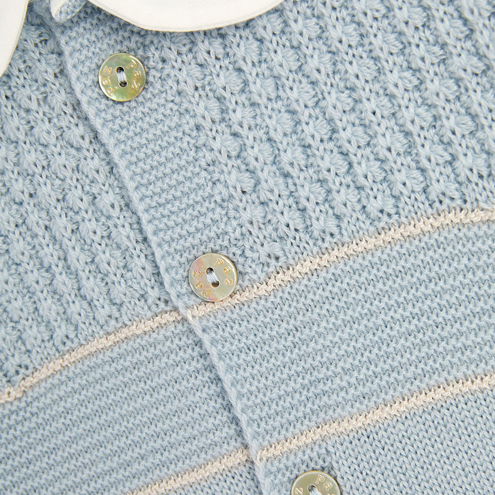 Paz Rodriguez Baby Unisex Knitted Romper Blue