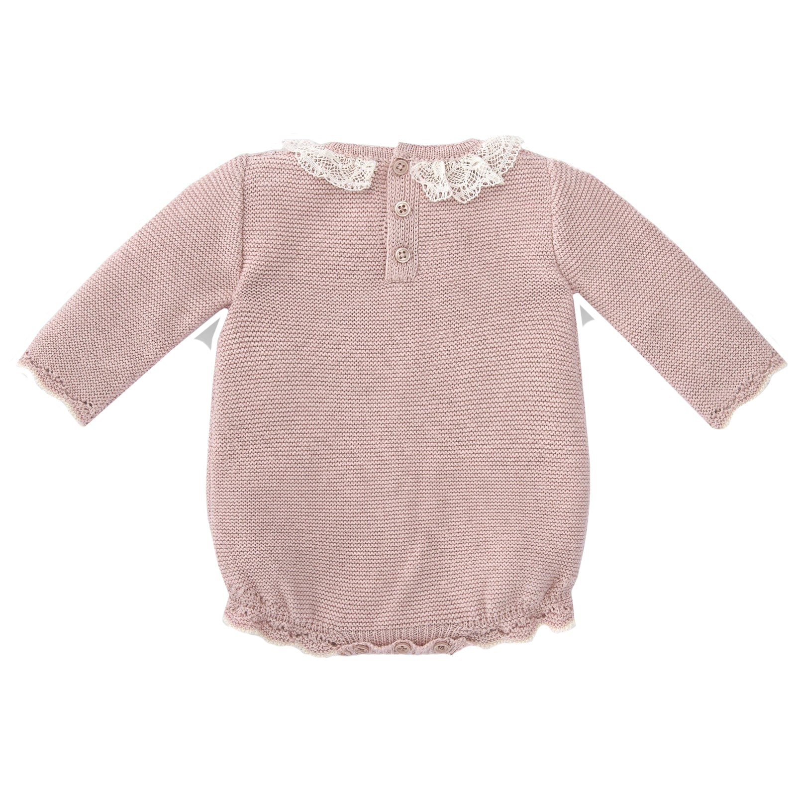 Paz Rodriguez Baby girl Knitted Romper Pink