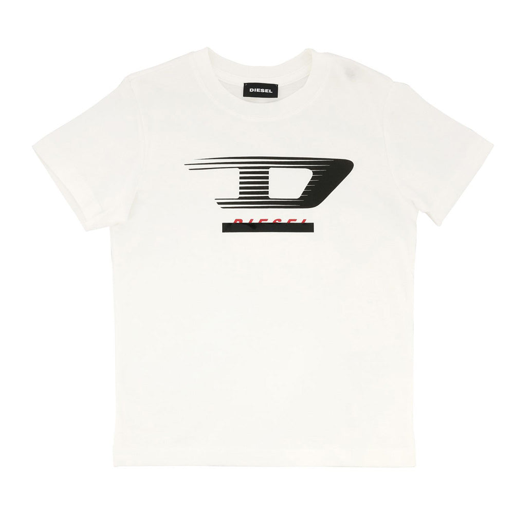 Diesel Boys Cotton Logo T-Shirt White