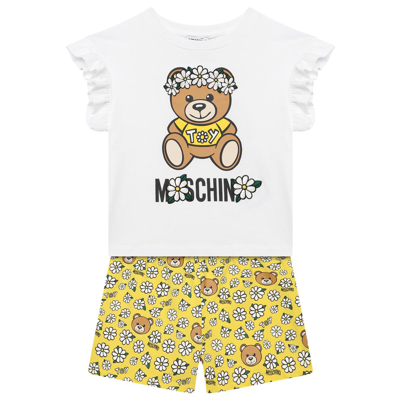 Moschino Girls Bear T-Shirt &amp; Shorts Set White