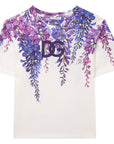 Dolce & Gabbana Girls Flower Graphic T-Shirt White