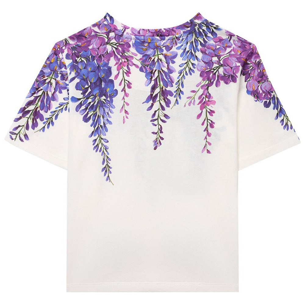 Dolce &amp; Gabbana Girls Flower Graphic T-Shirt White
