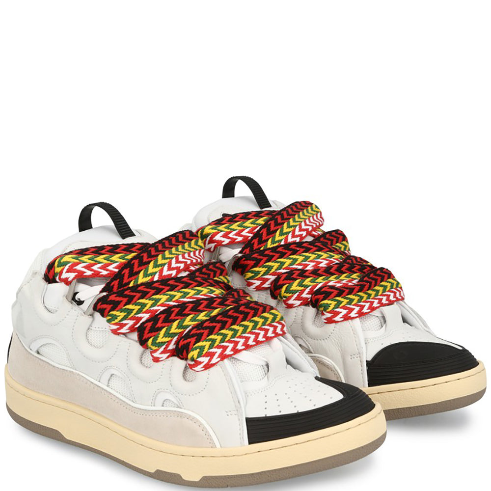 Lanvin Men&#39;s Curb Sneakers White