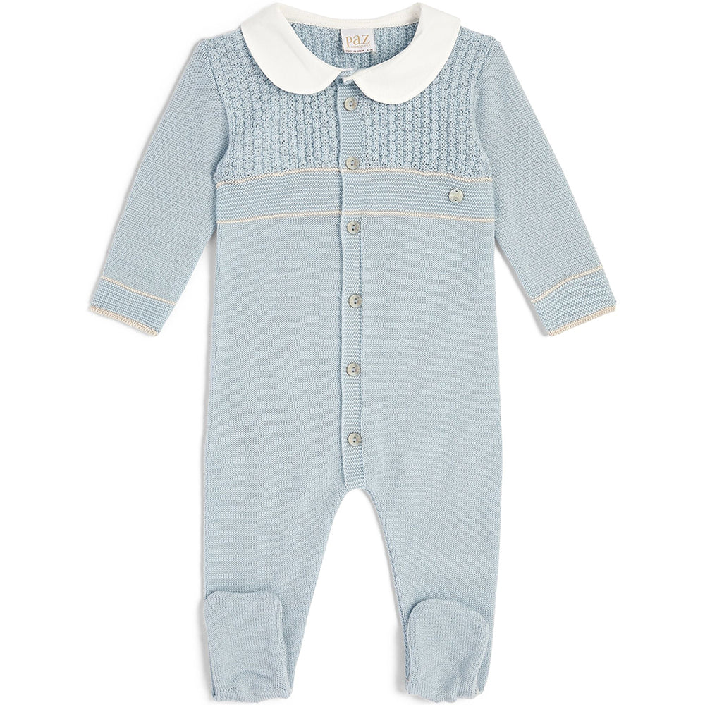 Paz Rodriguez Baby Unisex Knitted Romper Blue