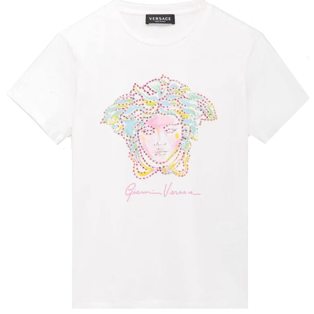 Versace Girls Medusa Graphic T-shirt White