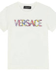 Versace Girls Floral Print T-shirt White
