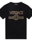 Versace Boys Greca Logo T-Shirt Black