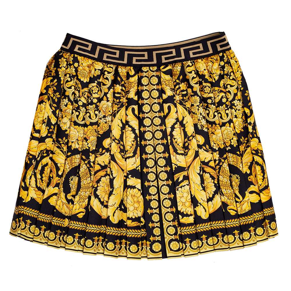 Versace Teen Girls Pleited Skirt Gold