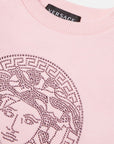 Versace Girls Crystal Medusa Sweater Pink