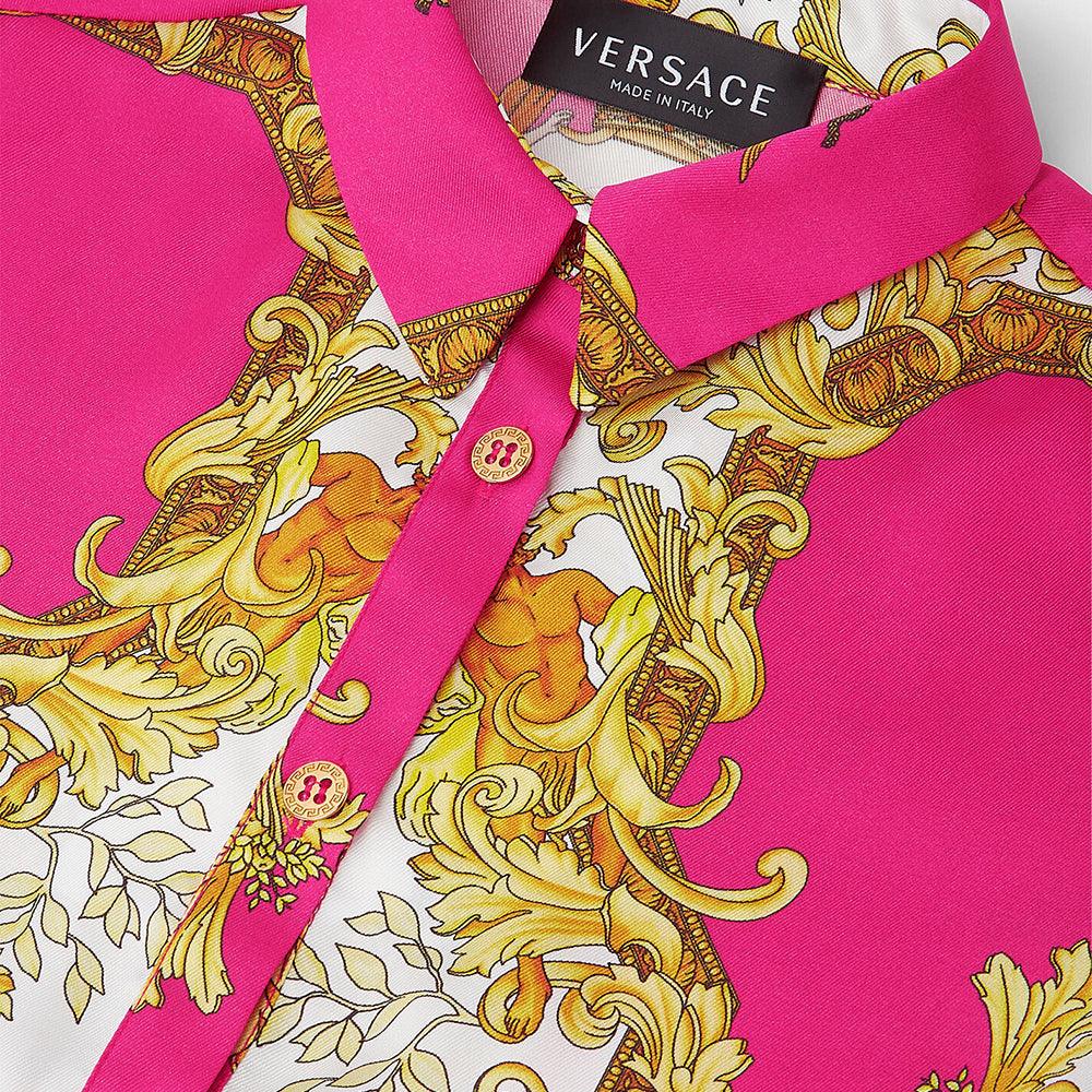 Versace Girls Medusa Print Dress Pink