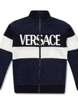 Versace Boys La Greca Cotton Track Jacket Navy