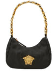 Versace Girls Medusa Plaque Shoulder Bag Black