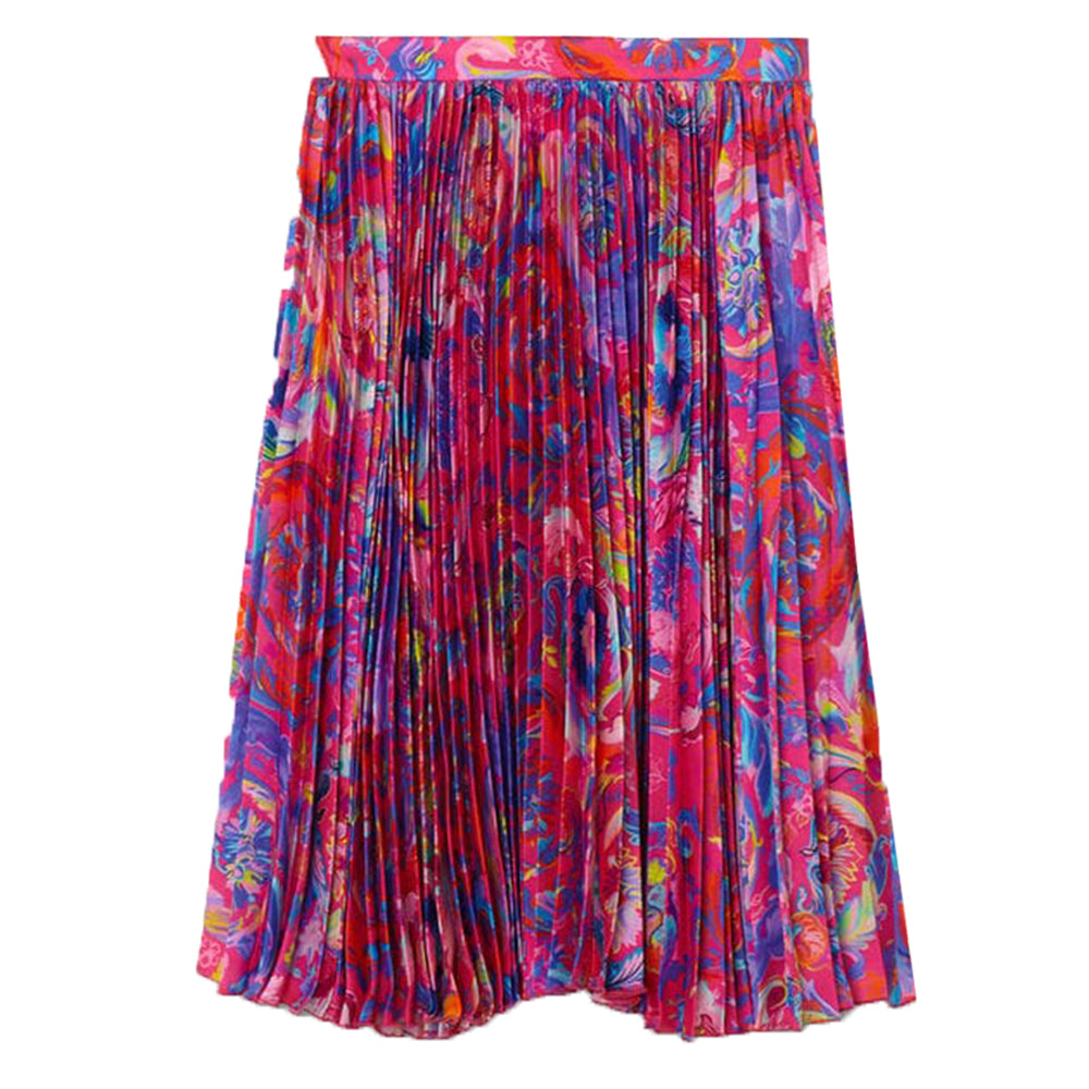 Versace Girls Fuchsia Pleat Skirt Pink